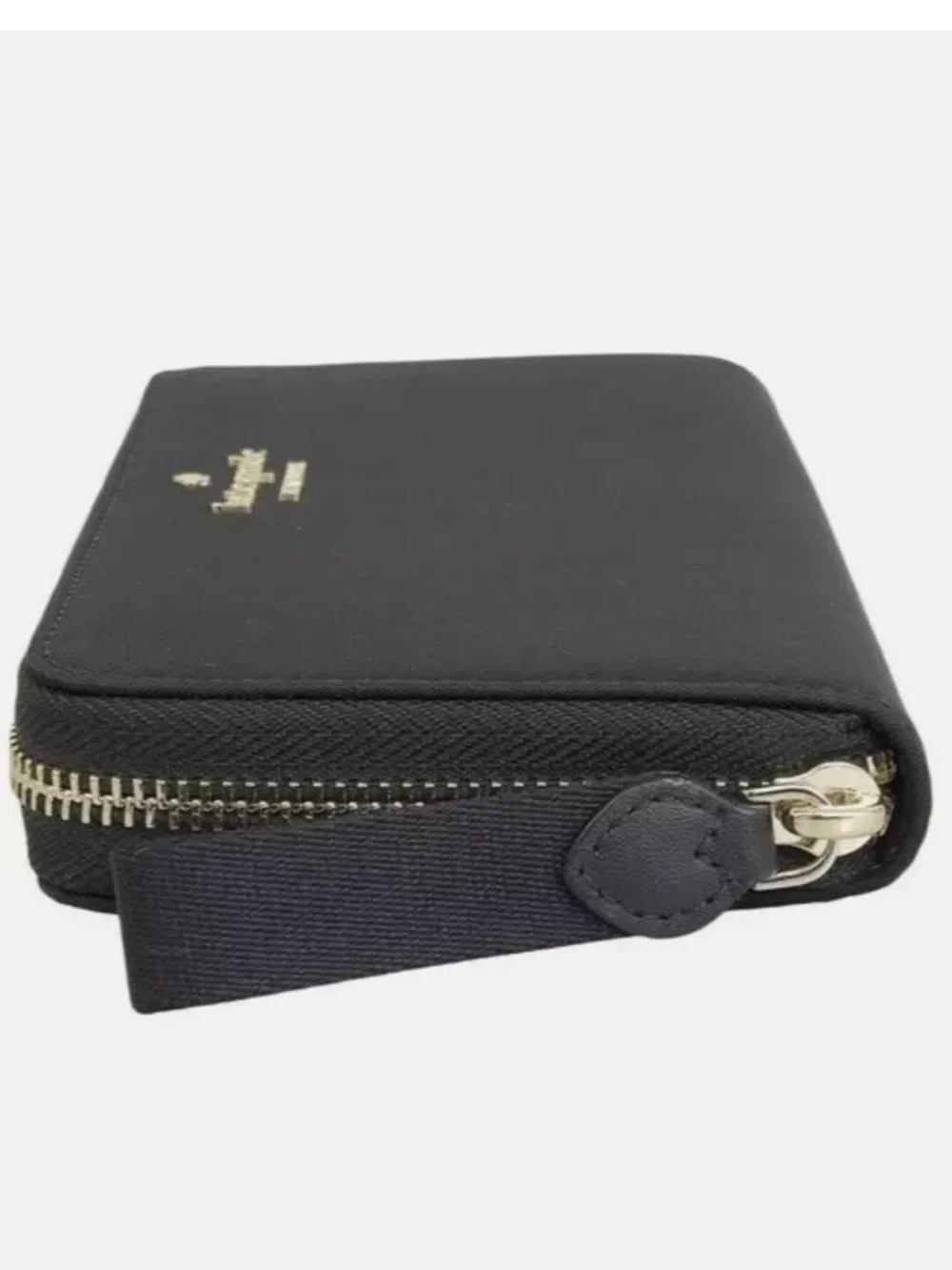 kate spade Black Zip-Around Wristlet with Gold Logo